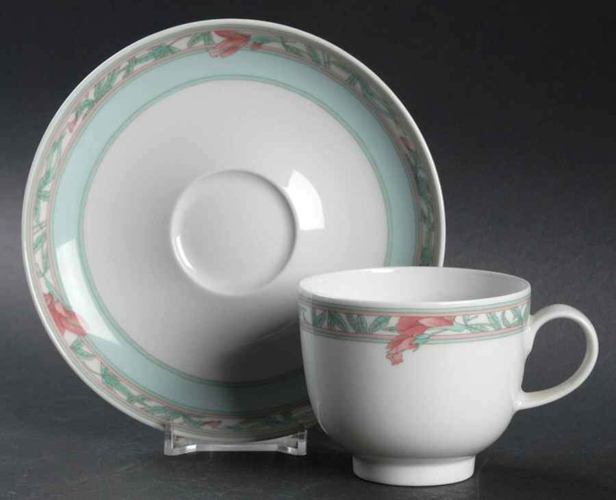 Ferrara (Galleria Shape) Flat Cup & Saucer Set by Hutschenreuther-1