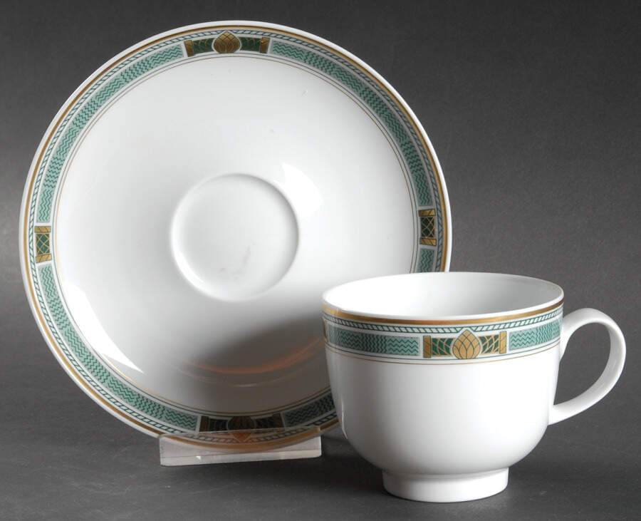 Firenze (Galleria, Newer) Flat Cup & Saucer Set by Hutschenreuther-1