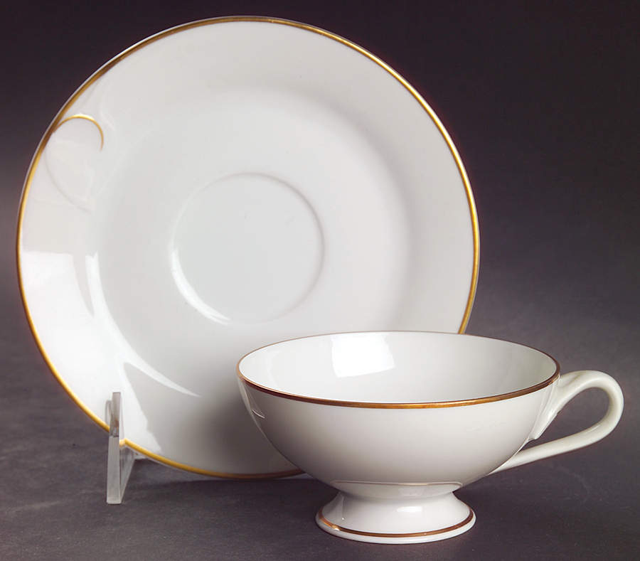 Fleuron Gold Footed Cup & Saucer Set by Hutschenreuther-1
