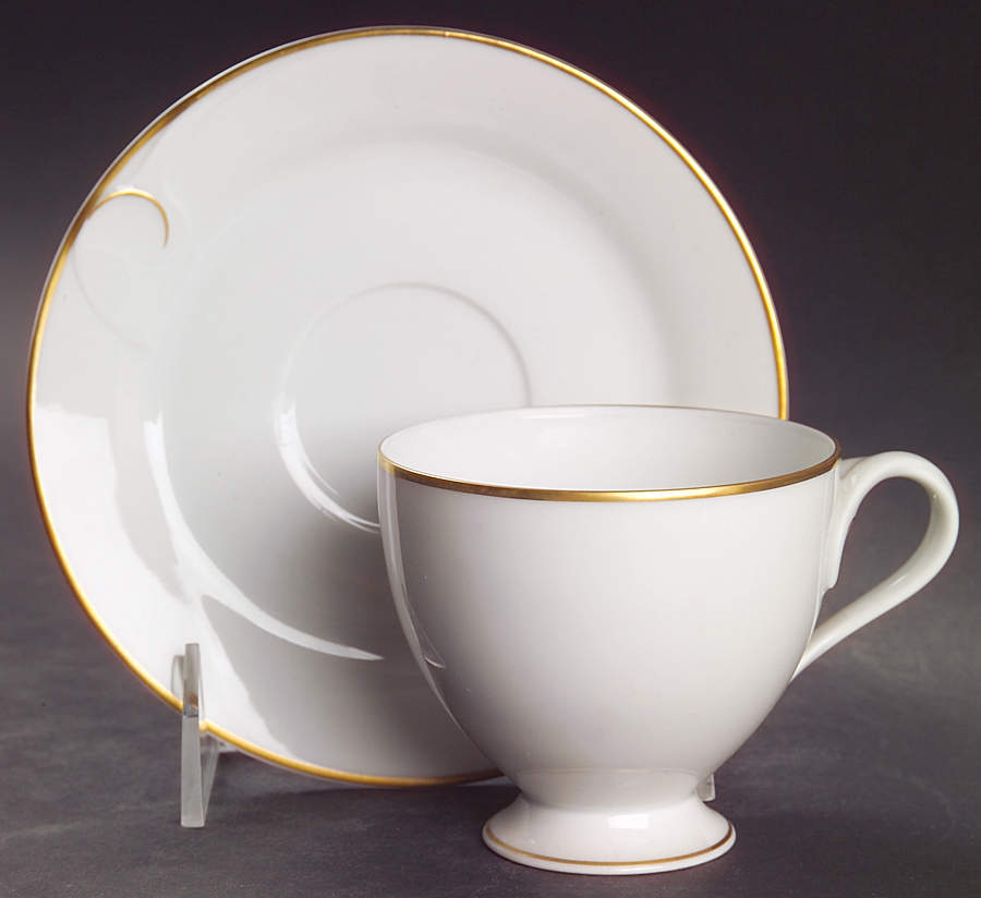 Fleuron Gold Footed Cup & Saucer Set by Hutschenreuther-1