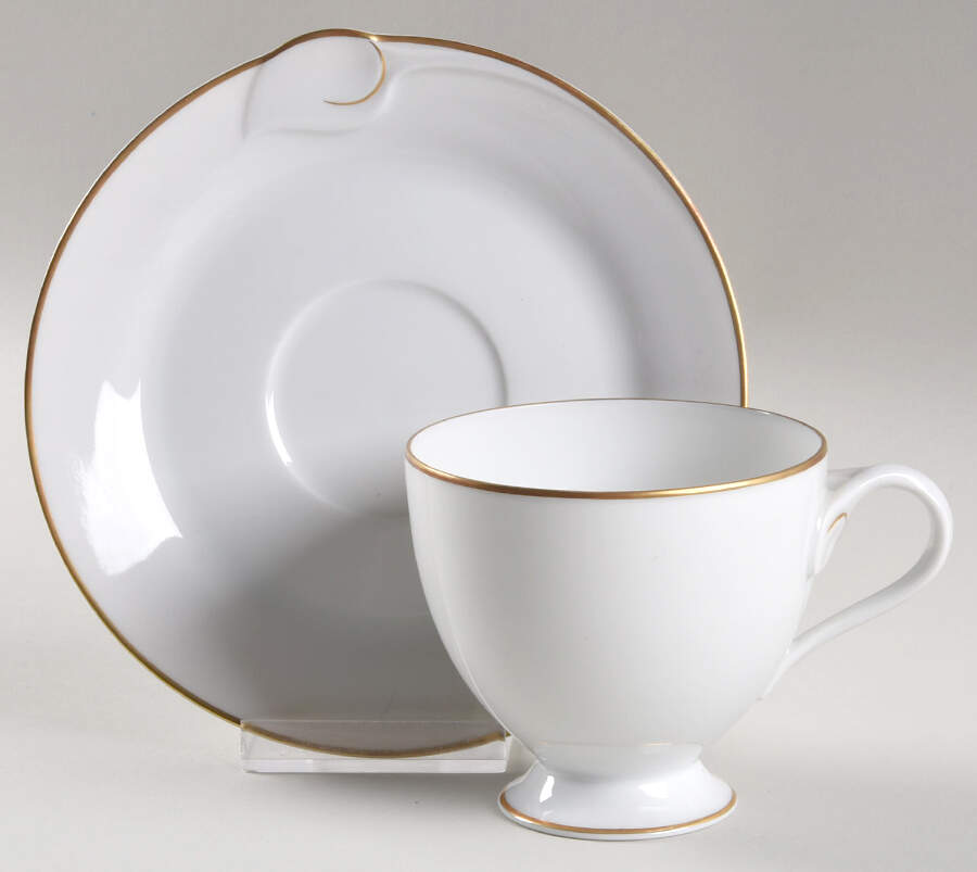 Fleuron Gold Footed Cup & Saucer Set by Hutschenreuther-1