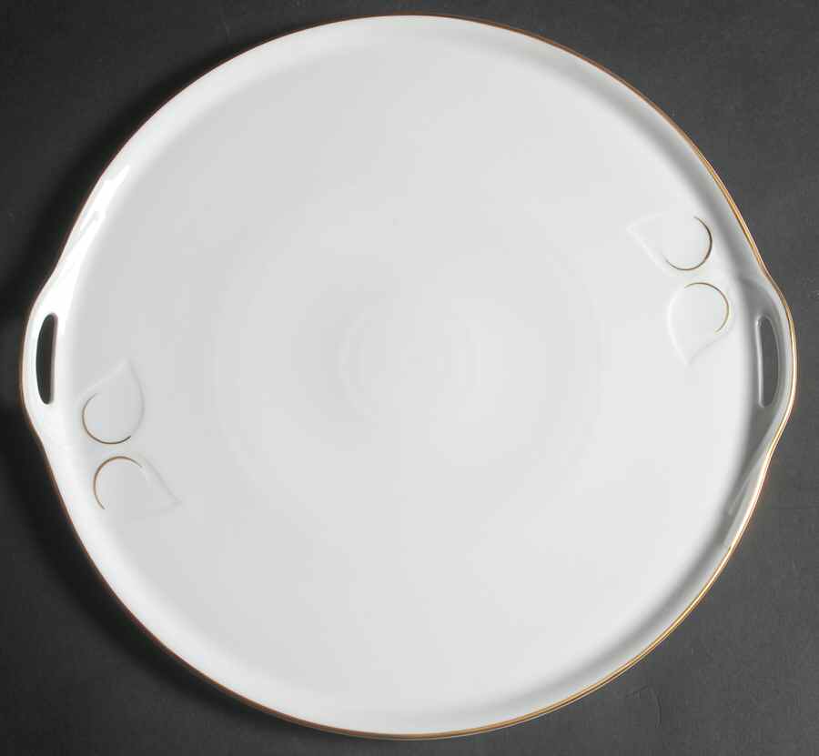 Fleuron Gold Round Torte Plate by Hutschenreuther-1