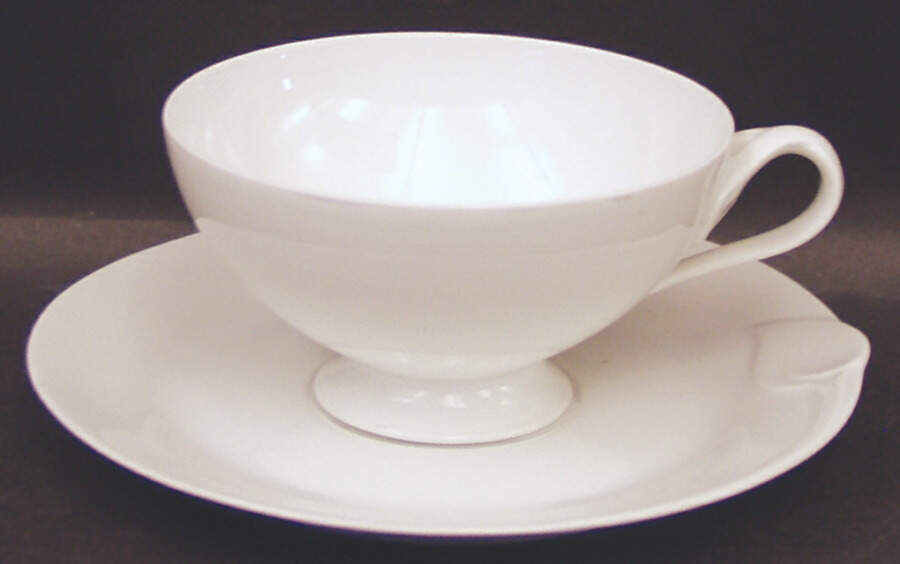 Fleuron White Footed Cup & Saucer Set by Hutschenreuther-1