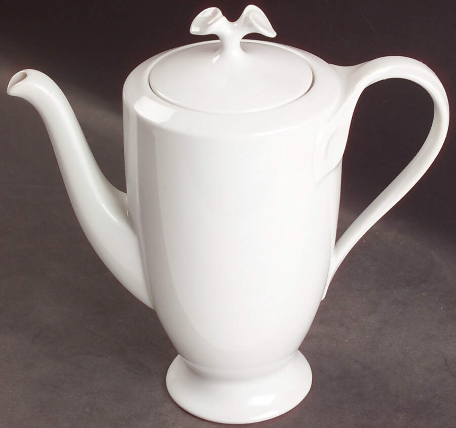 Fleuron White Mini Coffee Pot & Lid by Hutschenreuther-1