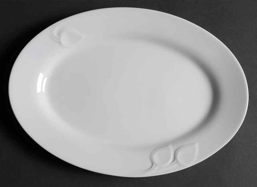 Fleuron White 11" Oval Serving Platter by Hutschenreuther-1