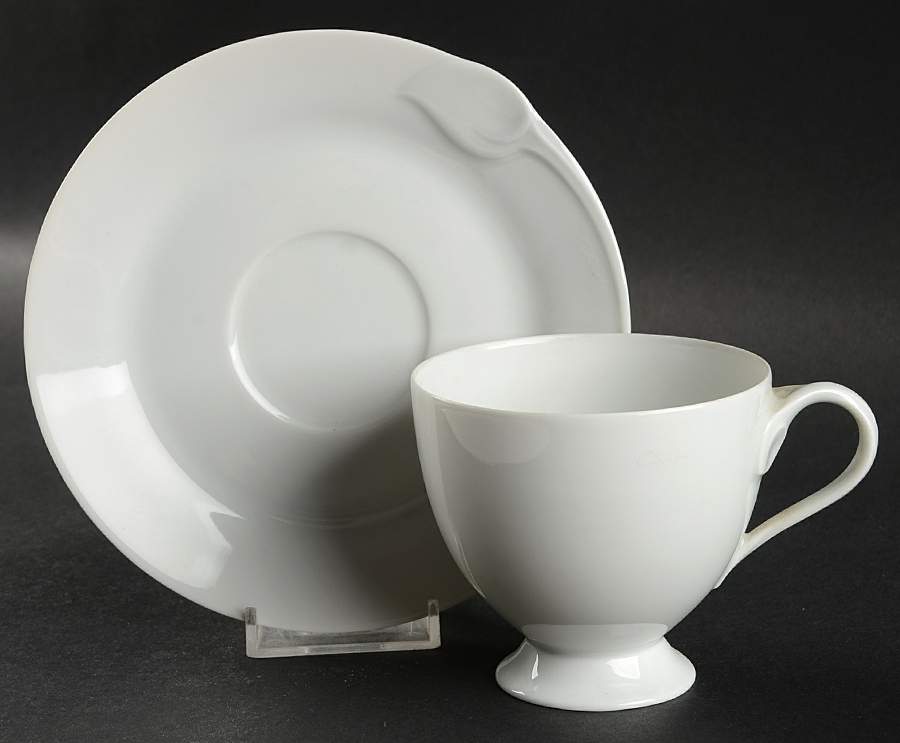 Fleuron White Footed Cup & Saucer Set by Hutschenreuther-1
