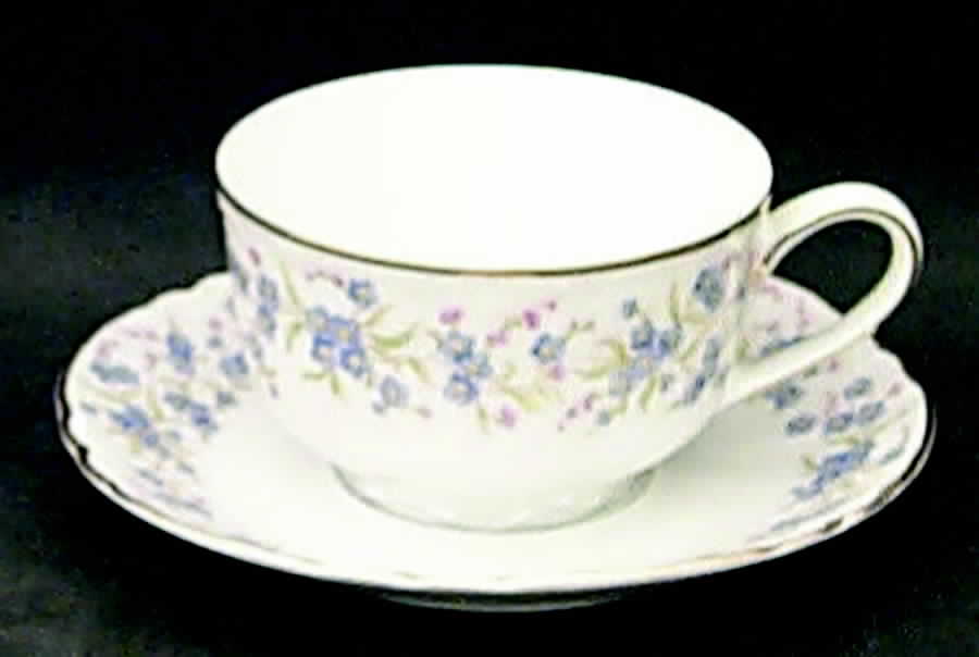Forget Me Not Flat Cup & Saucer Set by Hutschenreuther-1