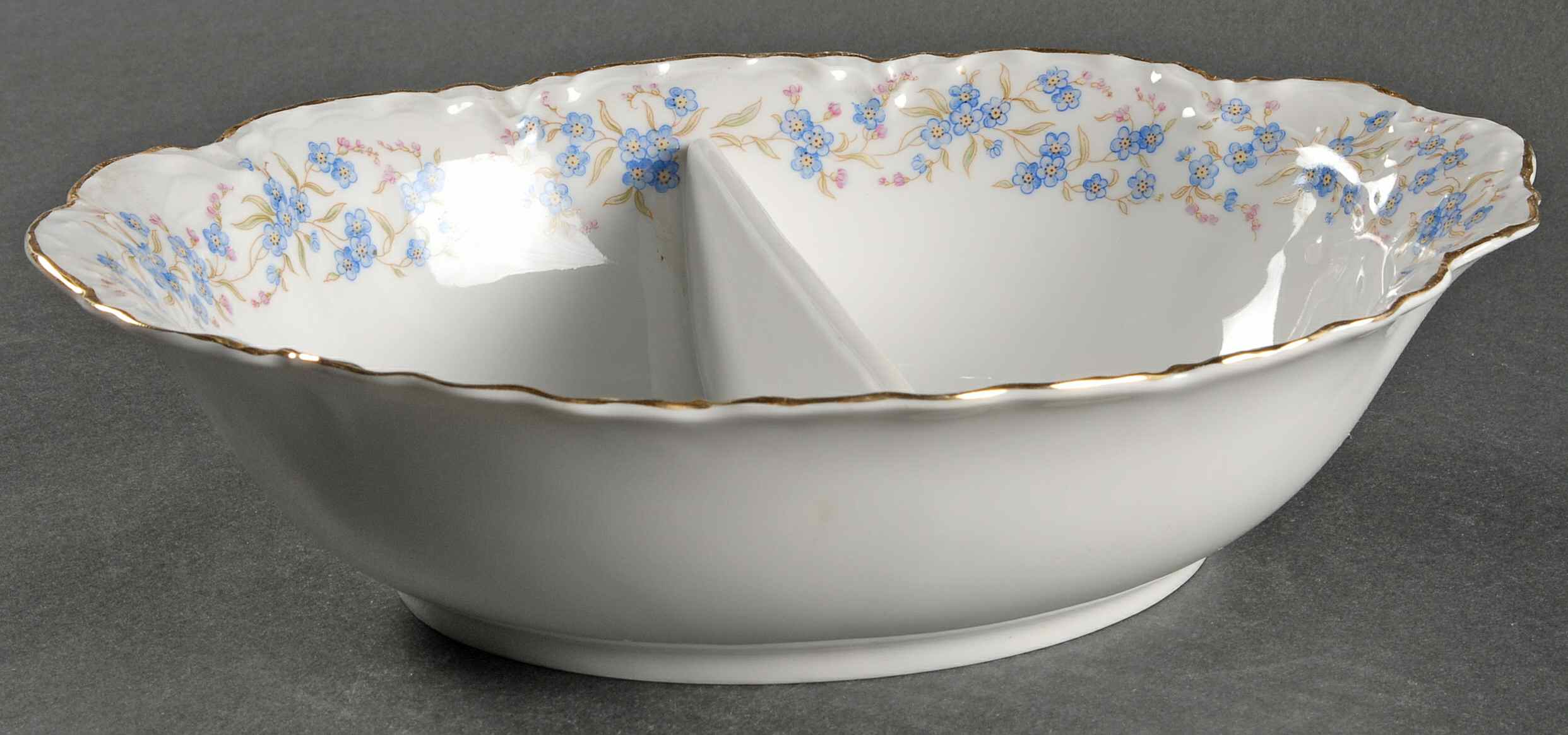 Forget Me Not 10" Oval Divided Vegetable Bowl by Hutschenreuther-1