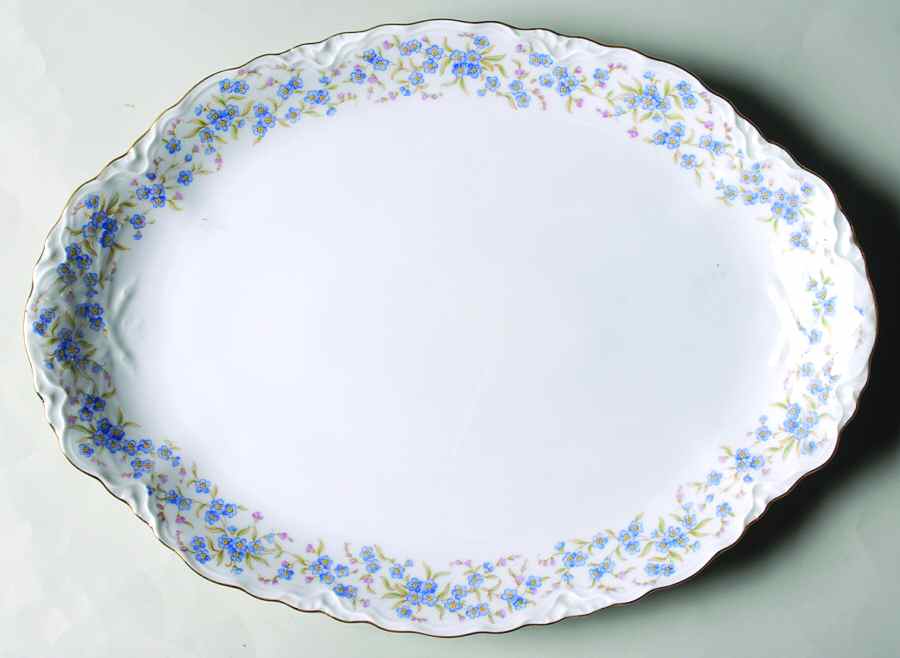 Forget Me Not 15" Oval Serving Platter by Hutschenreuther-1