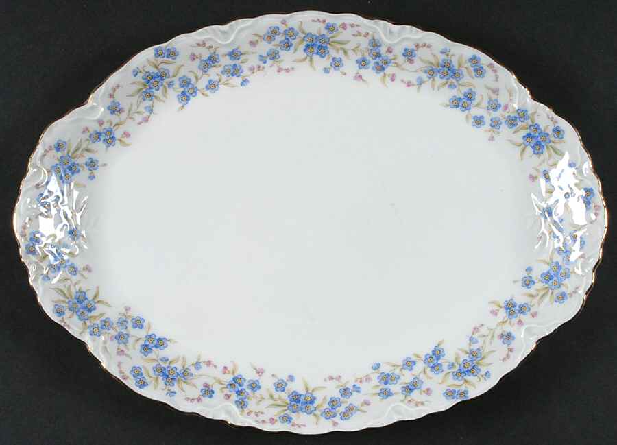 Forget Me Not 12" Oval Serving Platter by Hutschenreuther-1