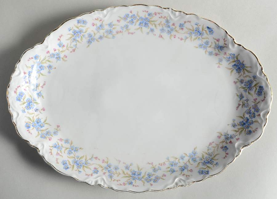 Forget Me Not 12" Oval Serving Platter by Hutschenreuther-1