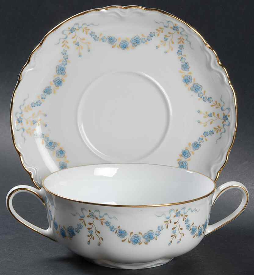 Fontainebleau Flat Cream Soup Bowl & Saucer Set by Hutschenreuther-1