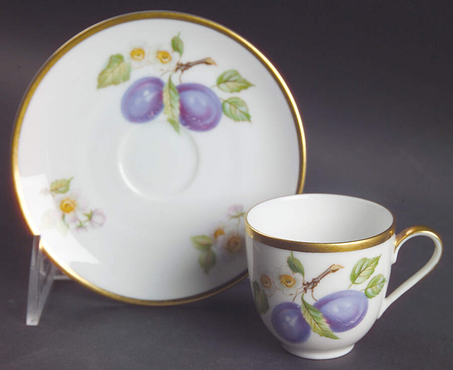 Fruit Flat Demitasse Cup & Saucer Set by Hutschenreuther-1