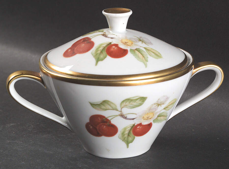 Fruit Sugar Bowl & Lid by Hutschenreuther-1