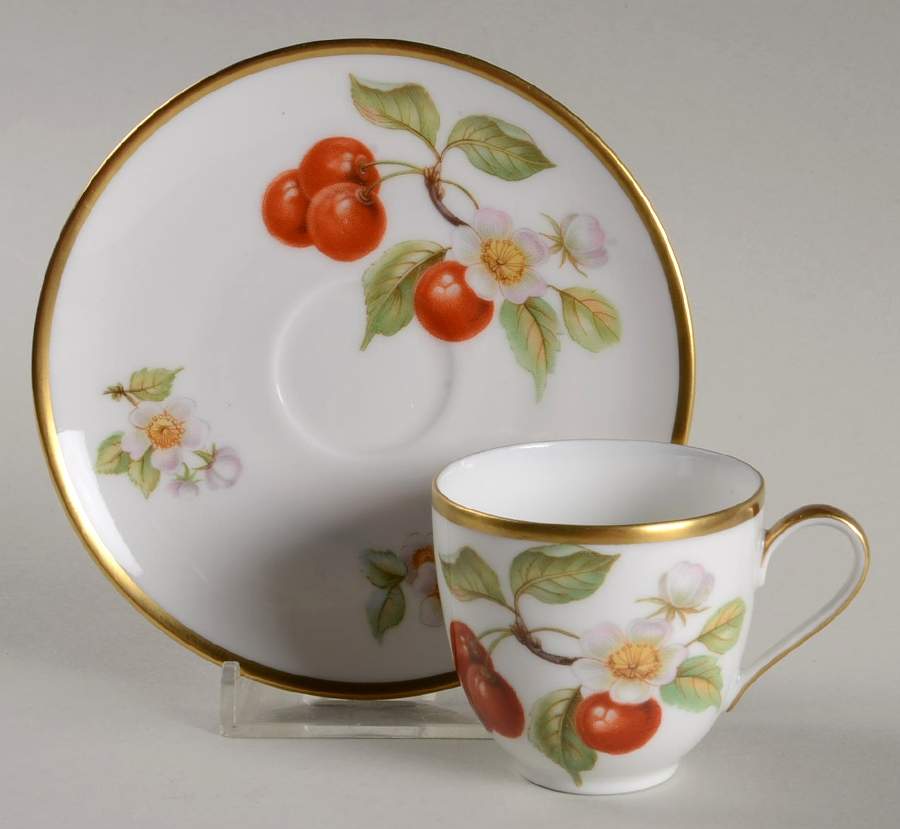 Fruit Flat Demitasse Cup & Saucer Set by Hutschenreuther-1