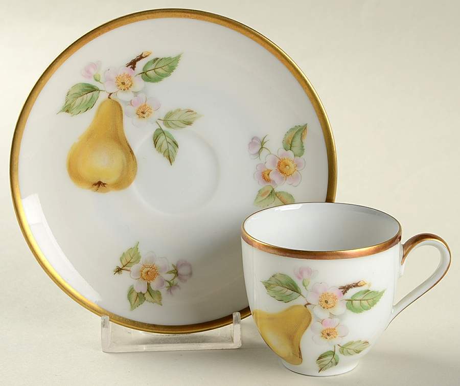 Fruit Flat Demitasse Cup & Saucer Set by Hutschenreuther-1