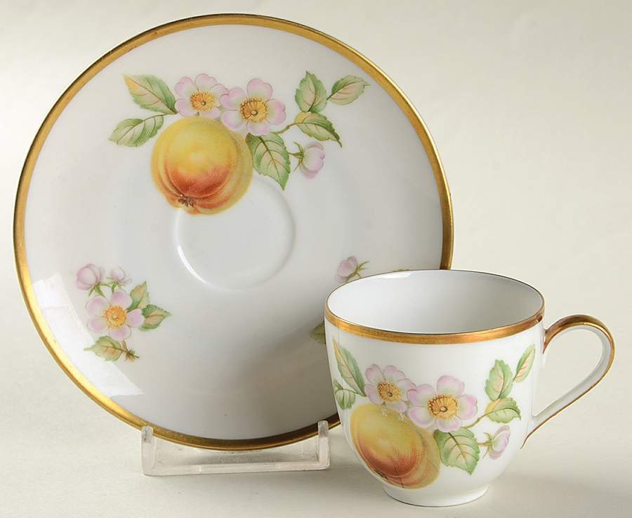 Fruit Flat Demitasse Cup & Saucer Set by Hutschenreuther-1
