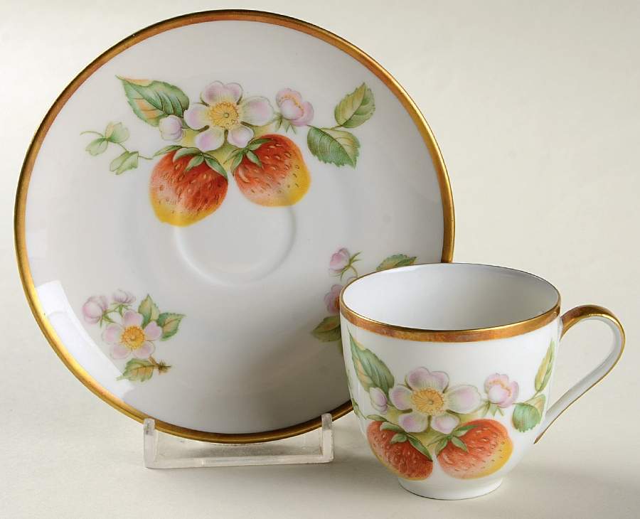 Fruit Flat Demitasse Cup & Saucer Set by Hutschenreuther-1