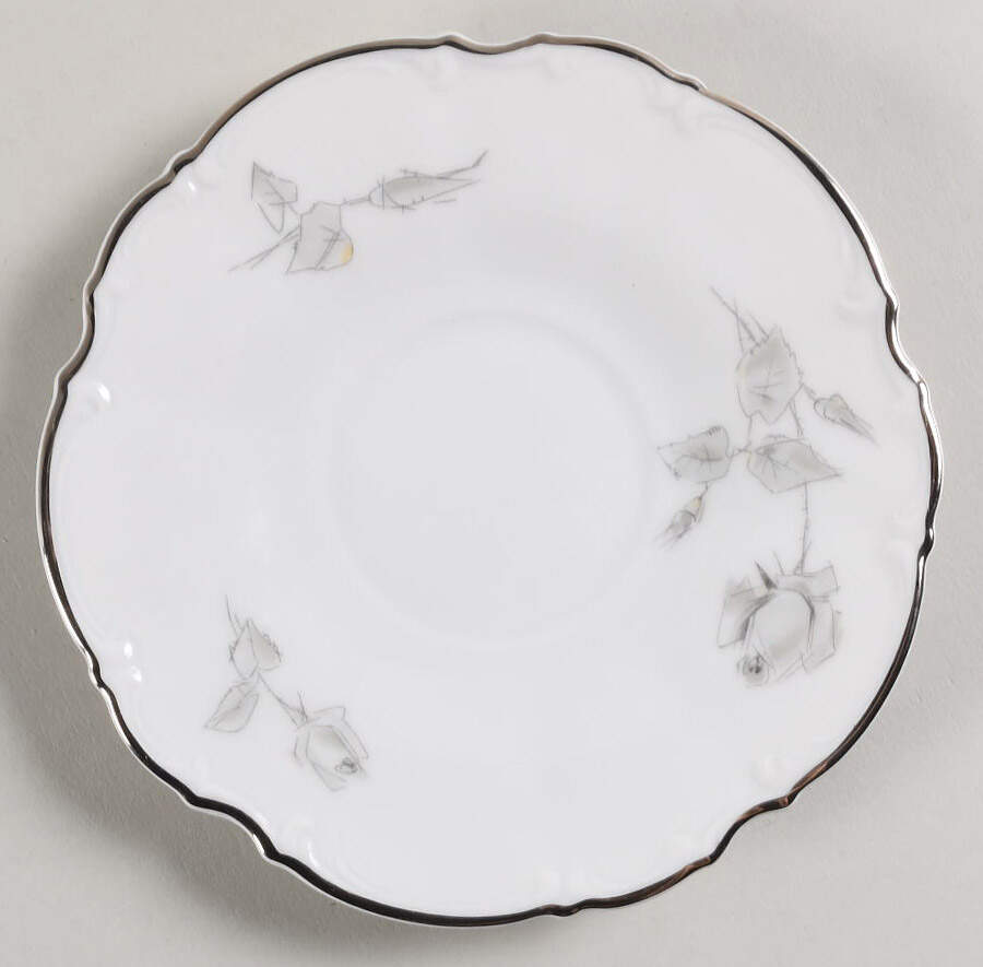 Gray Rose Saucer for Footed Cup by Hutschenreuther-1