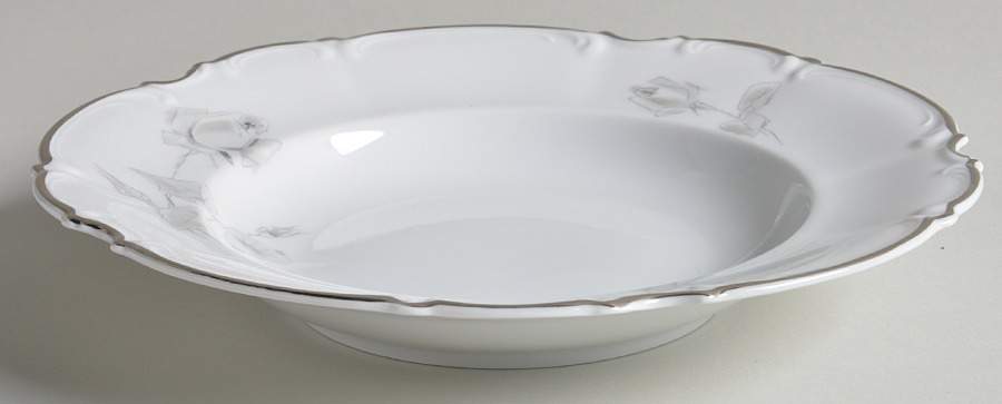 Gray Rose Rim Soup Bowl by Hutschenreuther-1