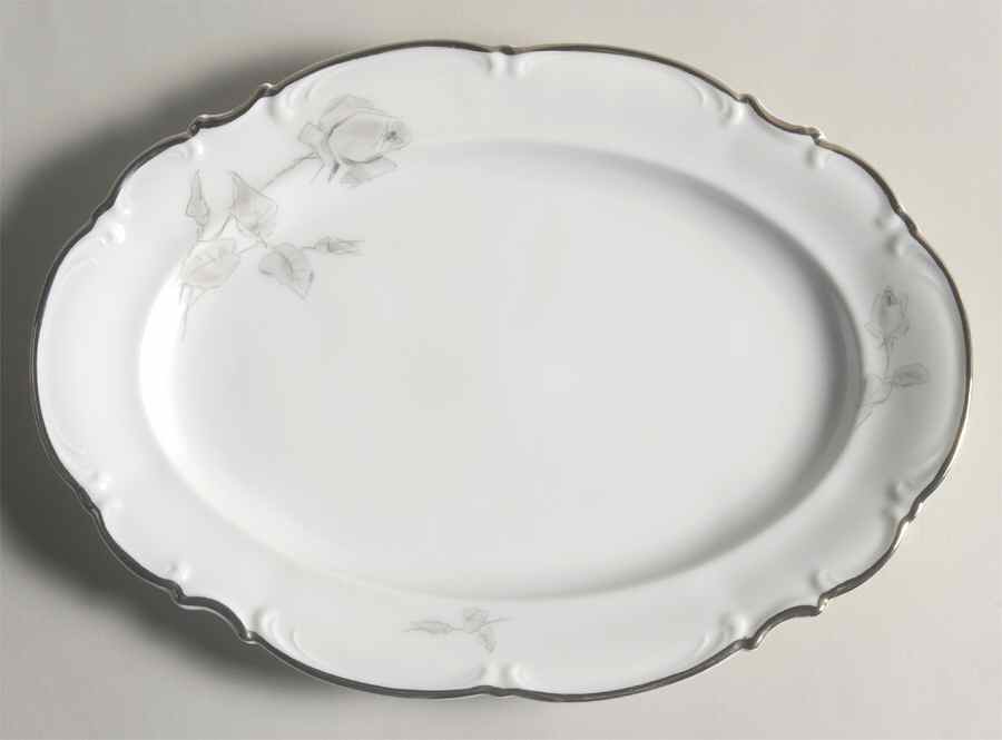 Gray Rose 11" Oval Serving Platter by Hutschenreuther-1
