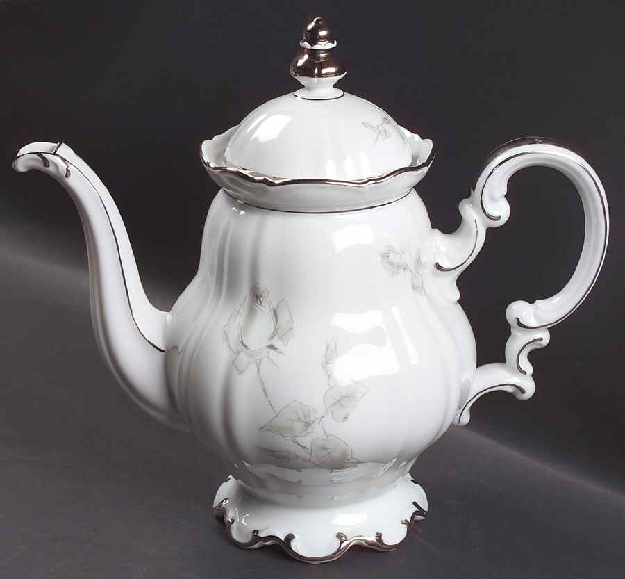 Gray Rose Coffee Pot & Lid by Hutschenreuther-1