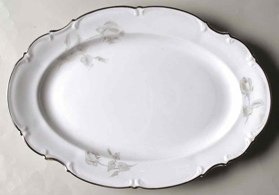 Gray Rose 15" Oval Serving Platter by Hutschenreuther-1