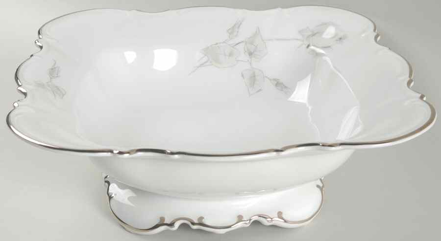 Gray Rose 10" Square Vegetable Bowl by Hutschenreuther-1