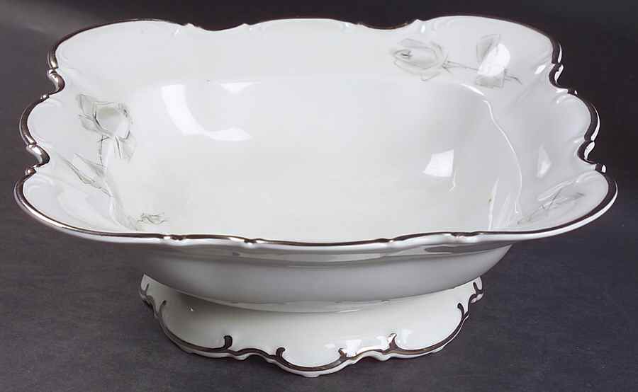 Gray Rose 9" Square Vegetable Bowl by Hutschenreuther-1