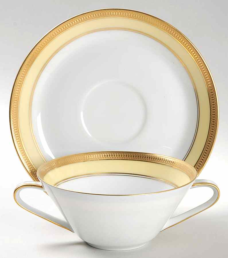 Hastings Flat Cream Soup Bowl & Saucer Set by Hutschenreuther-1