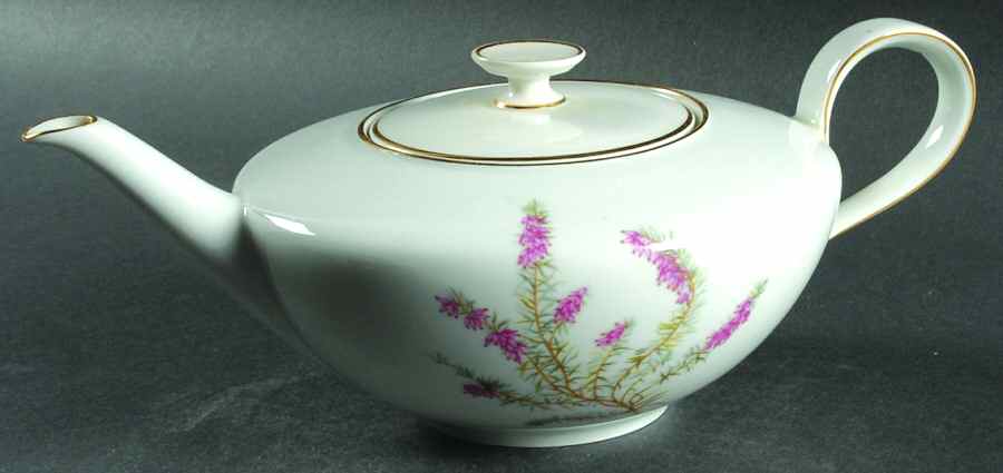 Heather White Teapot & Lid by Hutschenreuther-1
