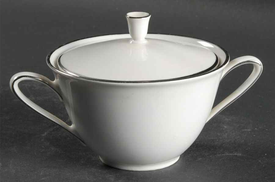 Heirloom Platinum Sugar Bowl & Lid by Hutschenreuther-1