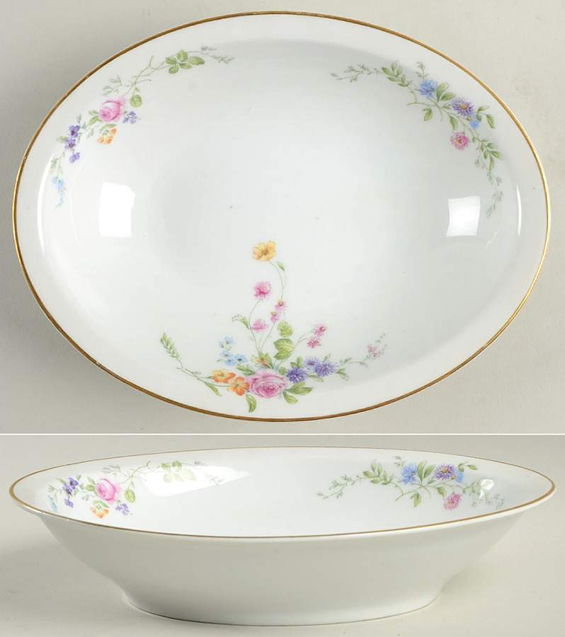 HUT12 (WHITE) 8" Oval Vegetable Bowl by Hutschenreuther-1