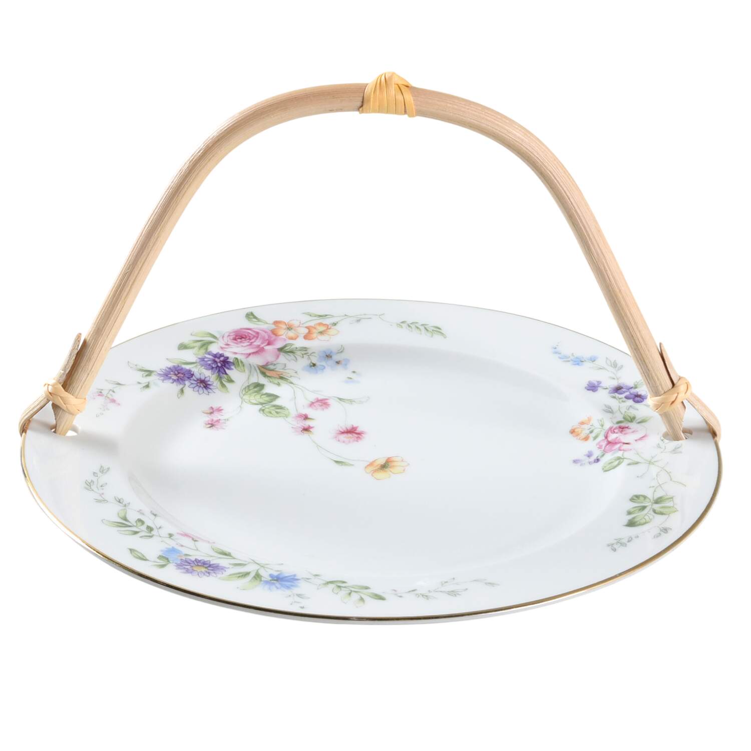 HUT12 (WHITE) 5 3/8"-5 5/8" Bamboo Handled Serving Plate  HC by Hutschenreuther-1