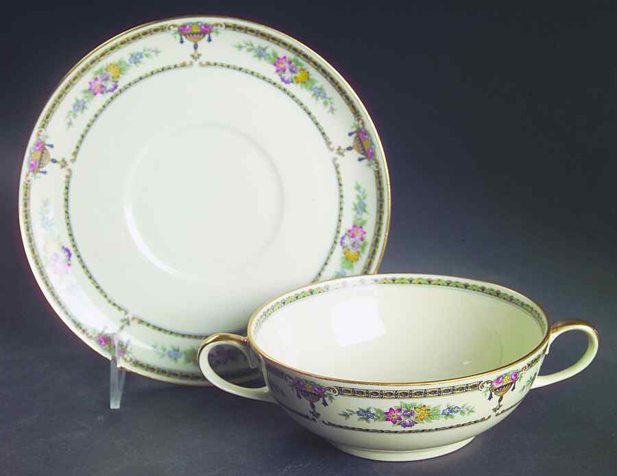 HUT208 Flat Cream Soup Bowl & Saucer Set by Hutschenreuther-1