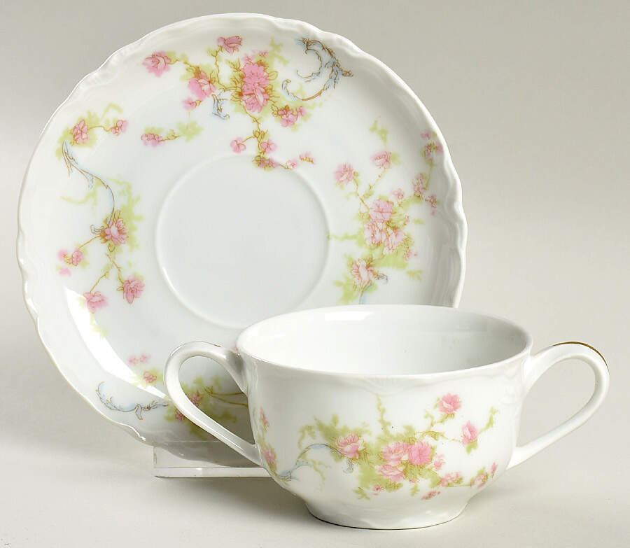 HUT23 Flat Bouillon Cup & Saucer by Hutschenreuther-1