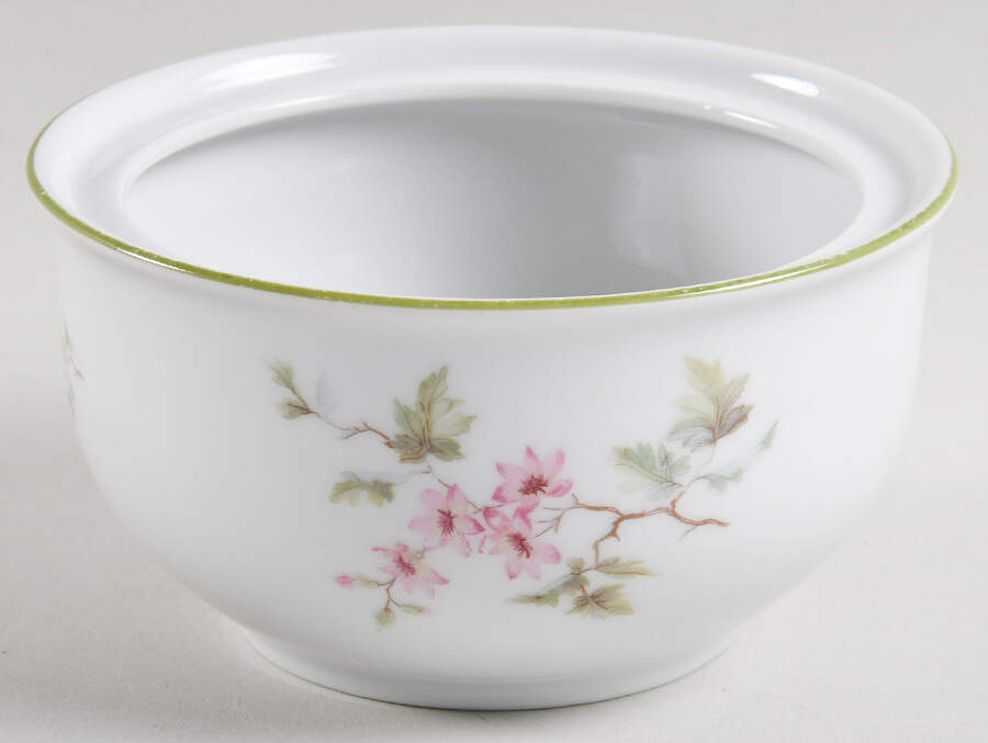 HUT2 (Green Trim) Sugar Bowl No Lid by Hutschenreuther-1