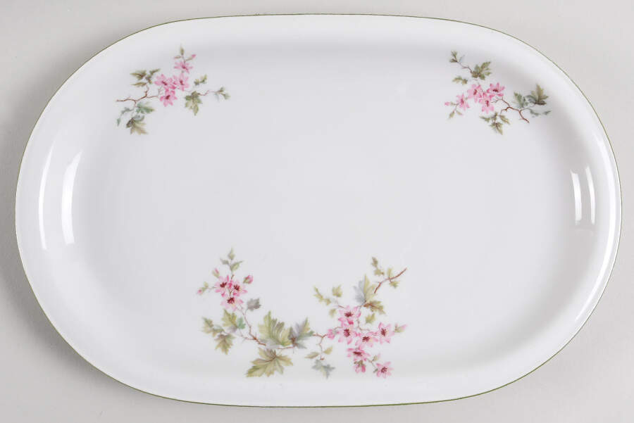 HUT2 (Green Trim) 12" Oval Serving Platter by Hutschenreuther-1