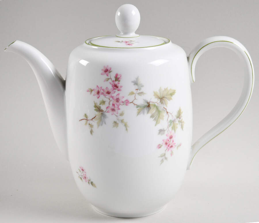 HUT2 (Green Trim) Coffee Pot & Lid by Hutschenreuther-1