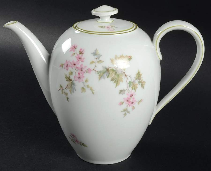 HUT2 (Green Trim) Coffee Pot & Lid by Hutschenreuther-1