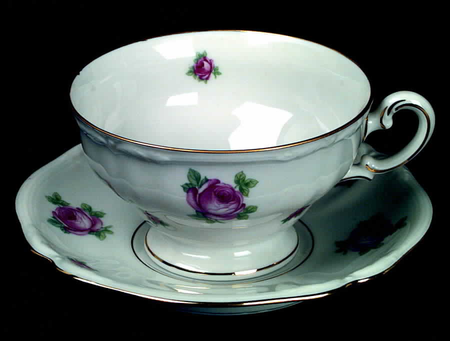 HUT43 Footed Cup & Saucer Set by Hutschenreuther-1