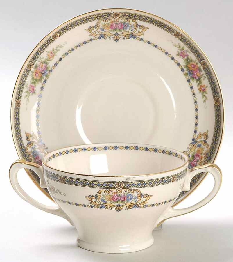 HUT50 Footed Bouillon Cup & Saucer by Hutschenreuther-1