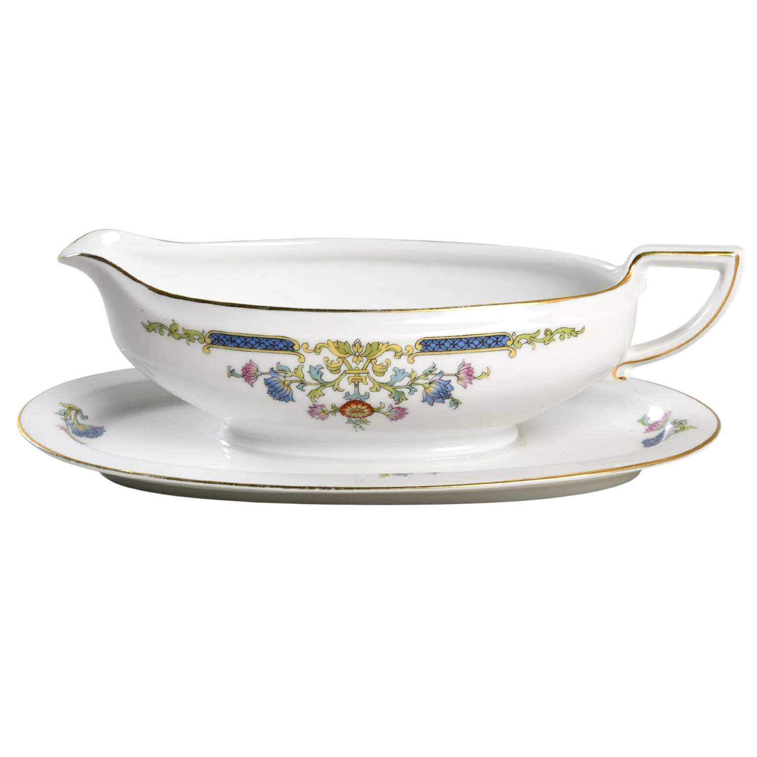 HUT6 Gravy Boat with Attached Underplate by Hutschenreuther-1