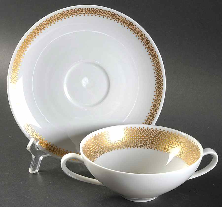 Sinfonie Flat Cream Soup Bowl & Saucer Set by Hutschenreuther-1