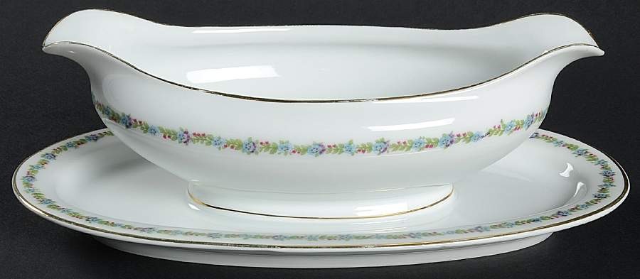 HUT98 Gravy Boat with Attached Underplate by Hutschenreuther-1