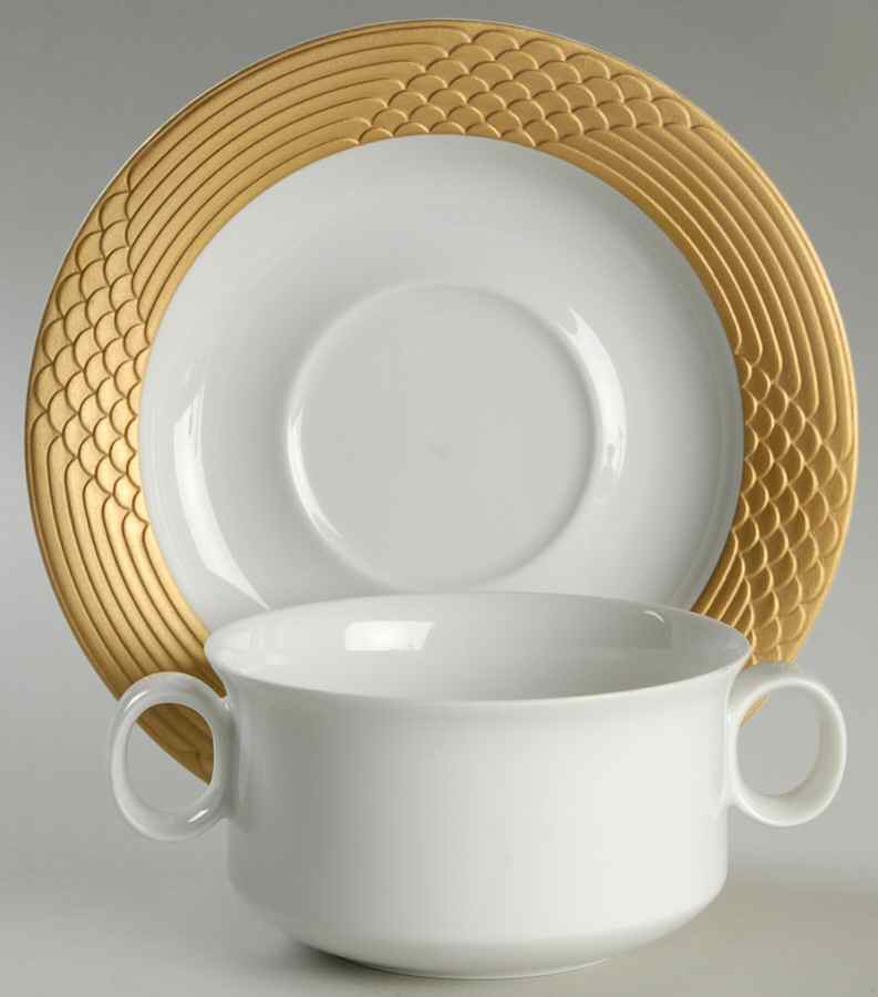 Imperia Flat Cream Soup Bowl & Saucer Set by Hutschenreuther-1
