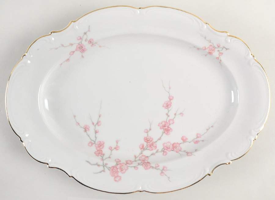 Japanese Blossom 12" Oval Serving Platter by Hutschenreuther-1