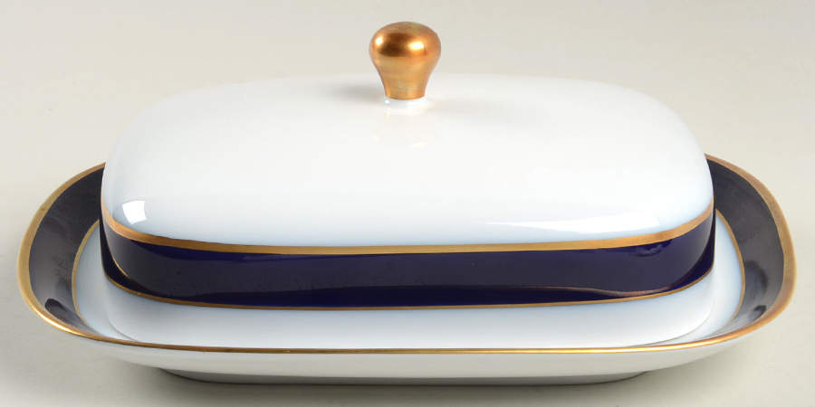 Kobalt (Coupe, Olivia Shape) 1/4 Lb Covered Butter by Hutschenreuther-1