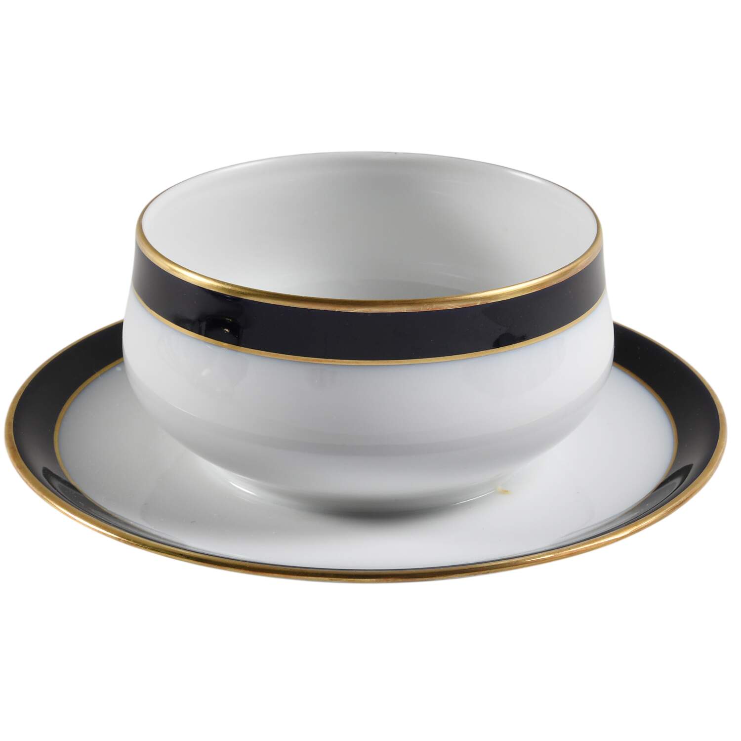 Kobalt (Coupe, Olivia Shape) Round Gravy Boat w/Attached Underplate No Lid by Hutschenreuther-1
