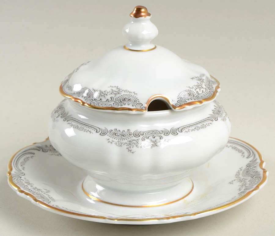 Lorelei Loreley (Gold, White) Mustard Jar & Lid by Hutschenreuther-1